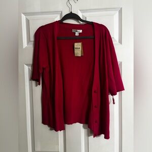 NEW WITH TAGS Coldwater Creek Cardigan button down Magenta large